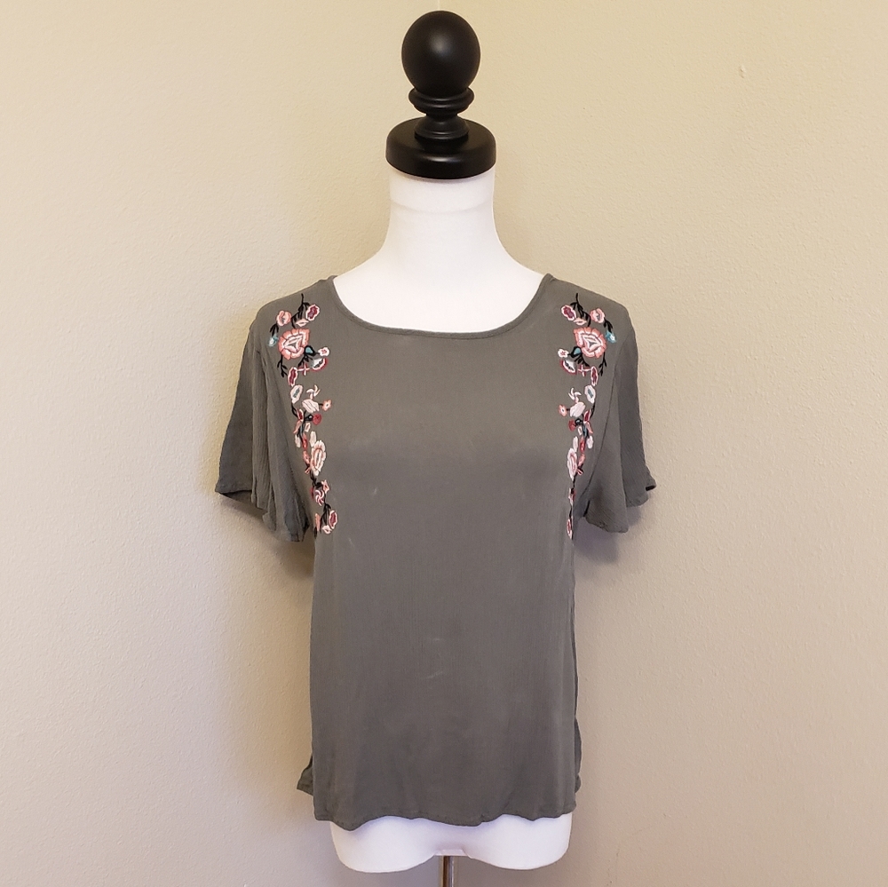 Boho Embroidered Dollman Sleeve Blouse